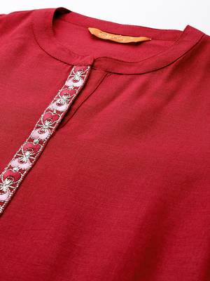 Ethnic Motifs Embroidered Regular Kurta with Trousers & Dupatta 2