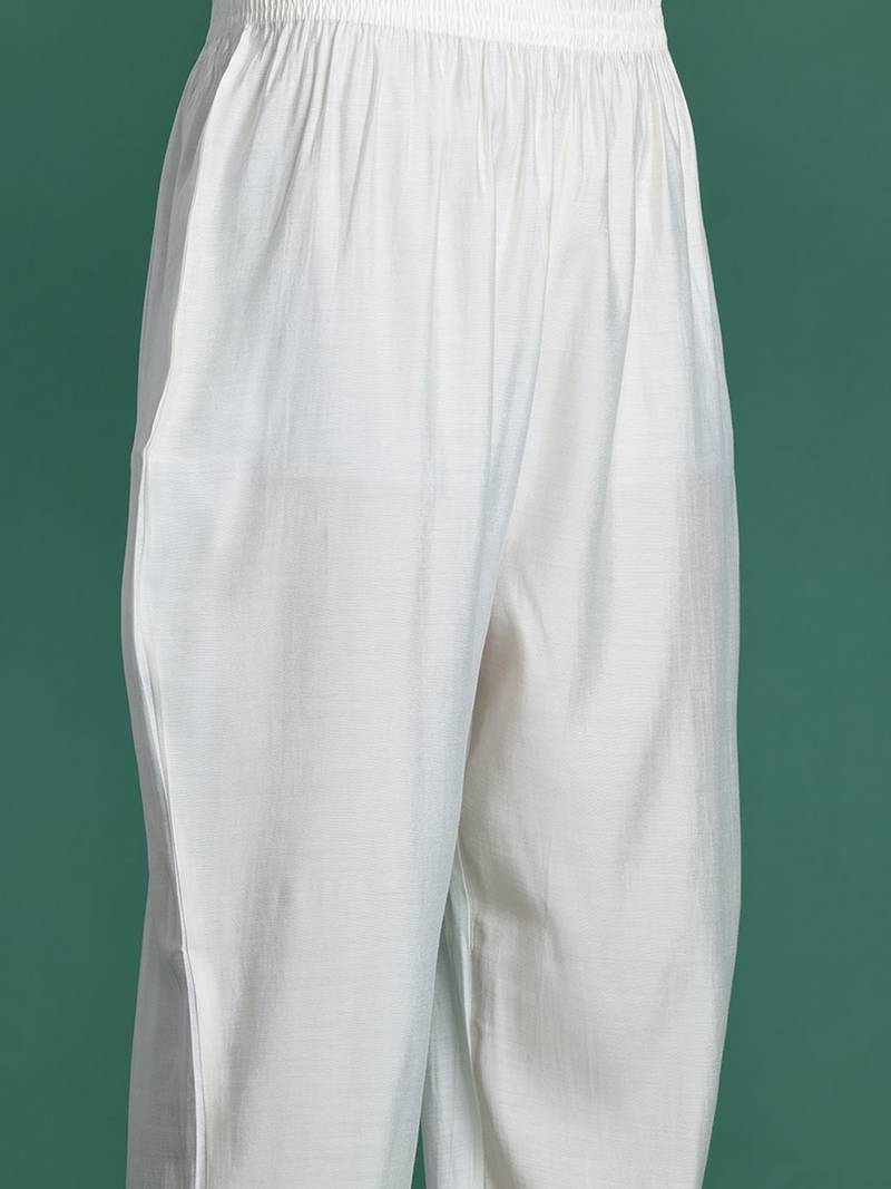 Embroidered Kurta with Trousers & Dupatta