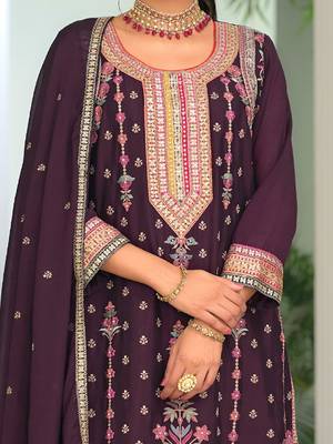 Women Ethnic Motifs Embroidered Regular Mirror Work Kurta with Palazzos & With Dupatta 4