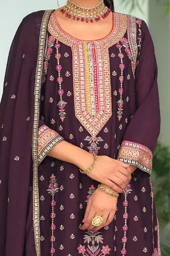 Women Ethnic Motifs Embroidered Regular Mirror Work Kurta with Palazzos & With Dupatta