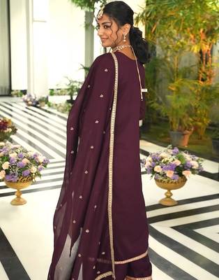 Women Ethnic Motifs Embroidered Regular Mirror Work Kurta with Palazzos & With Dupatta 5