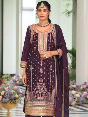 Women Ethnic Motifs Embroidered Regular Mirror Work Kurta with Palazzos & With Dupatta 6