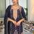 Floral Embroidered Round Neck Sequinned Straight Kurta With Palazzos & Dupatta