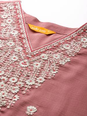 Ethnic Motifs Embroidered Sequinned Kurta with Trousers & With Dupatta 2
