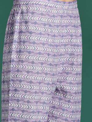 Floral Printed Pleated Pure Cotton Kurta With Trousers & Dupatta 3