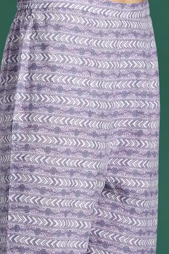 Floral Printed Pleated Pure Cotton Kurta With Trousers & Dupatta