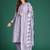Floral Printed Pleated Pure Cotton Kurta With Trousers & Dupatta