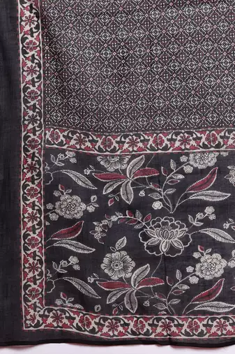 Floral Printed Angrakha Gotta Patti Pure Cotton Kurta Set & Dupatta