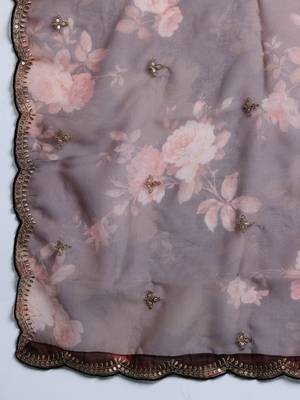 Ethnic Motifs Embroidered Sequinned Kurta With Trousers & Dupatta 3