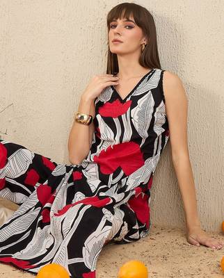 Floral Printed Pure Cotton Straight Kurta With Trousers 2
