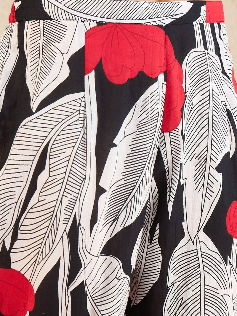 Floral Printed Pure Cotton Straight Kurta With Trousers