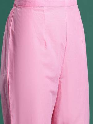 Printed Empire Mirror Work Pure Cotton Kurta With Trousers & Dupatta 3