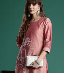 Floral Embroidered Thread Work Kurta with Trousers