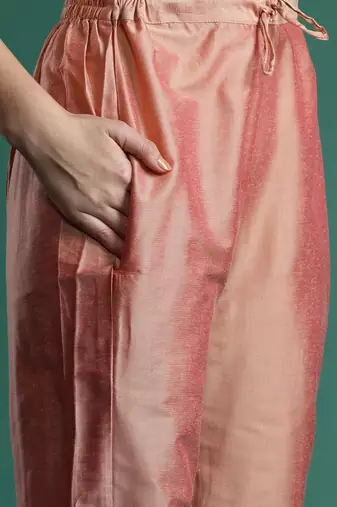 Floral Embroidered Thread Work Kurta with Trousers