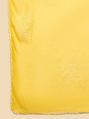 Straight Mirror Work Kurta with Trousers & Dupatta 4