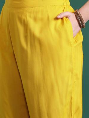 Embroidered Panelled Mirror Work Kurta With Trousers & Dupatta 3