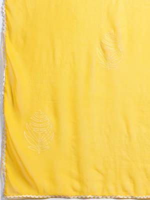 Embroidered Panelled Mirror Work Kurta With Trousers & Dupatta 4