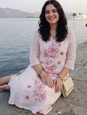 Women Floral Embroidered Regular Thread Work Pure Cotton Kurta with Trousers 2
