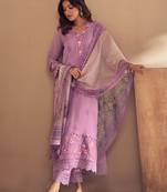 Women Floral Embroidered Regular Thread Work Kurta with Trousers & With Dupatta