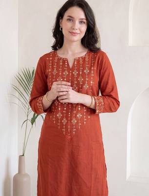 Women Ethnic Motifs Embroidered Regular Mirror Work Kurta with Trousers 2