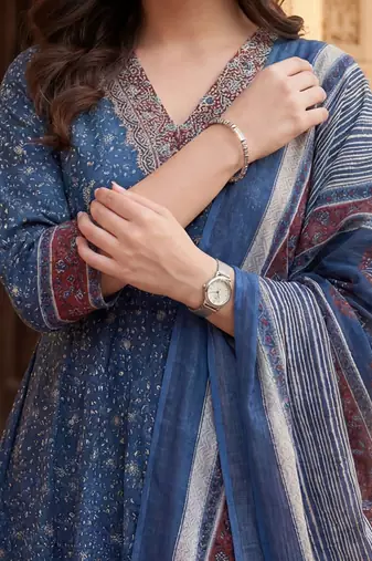 Women Floral Printed Regular Pure Cotton Kurta with Trousers & With Dupatta