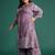 Plus Size Regular Beads and Stones Notched Round Neck Kurta with Palazzos