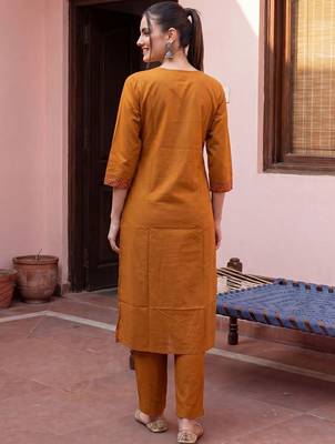 Women Ethnic Motifs Printed Regular Pure Cotton Kurta with Trousers & With Dupatta 4