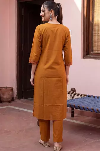 Women Ethnic Motifs Printed Regular Pure Cotton Kurta with Trousers & With Dupatta