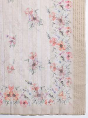 Floral Embroidered Pure Cotton Kurta with Trousers & Dupatta 4