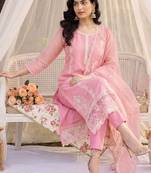 Women Floral Embroidered Regular Thread Work Kurta with Trousers & With Dupatta