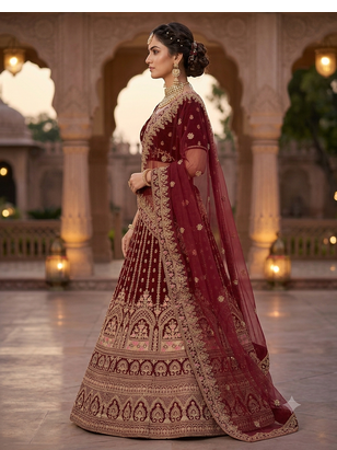 mahroo wedding designer lehanga chuni set dress  2