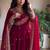 Women's dark cherry pink zari sequence embroidery work anarkali gown with dupatta