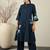 Women Floral Printed Mandarin Collar Pure Cotton Kurta with Trousers