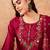 Embroidered A-Line Kurta With Trousers & Dupatta