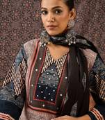 Women Ethnic Motifs Printed Regular Beads and Stones Pure Cotton Kurta with Trousers & With Dupatta