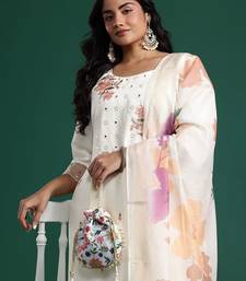 Plus Size Mirror Work Kurta with Palazzos & Dupatta