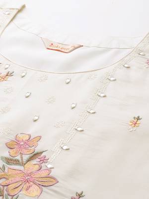 Plus Size Mirror Work Kurta with Palazzos & Dupatta 2