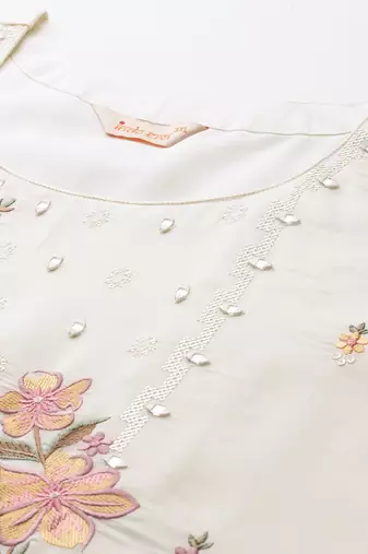 Plus Size Mirror Work Kurta with Palazzos & Dupatta