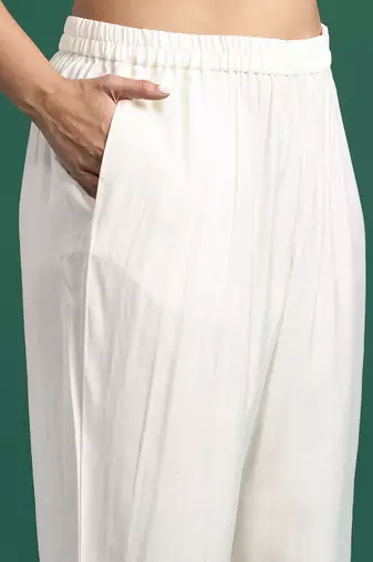 Plus Size Mirror Work Kurta with Palazzos & Dupatta