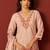 Women Floral Embroidered Linen Kurta with Trousers & Dupatta