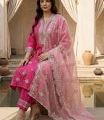 Plus Size Ethnic Motifs Embroidered Regular Thread Work Kurta Set