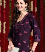 Women Floral Printed Regular Pure Cotton Kurta with Trousers