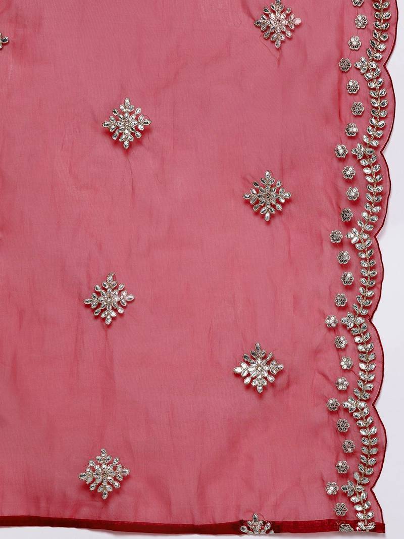 Women Plus Size Ethnic Motifs Embroidered Kurta with Trousers & With Dupatta