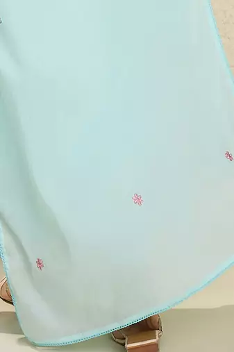 Women Floral Embroidered Regular Thread Work Pure Cotton Kurta with Trousers & With Dupatta