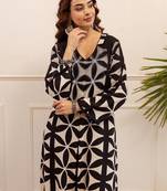 Printed A Line Beads and Stones Kurta With Palazzos