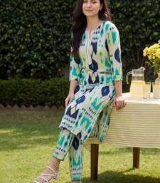 Women Printed Regular Pure Cotton Kurta with Trousers
