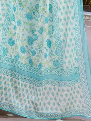 Women Floral Printed V-Neck Pure Cotton Kurta With Salwar & Dupatta 5