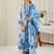 Ethnic Motifs Printed Notch Neck Thread Work Pure Cotton Kurta Trousers & Dupatta
