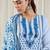 Ethnic Motifs Printed Notch Neck Thread Work Pure Cotton Kurta Trousers & Dupatta