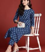 Ethnic Motifs Printed Pure Cotton Kurta with Trousers